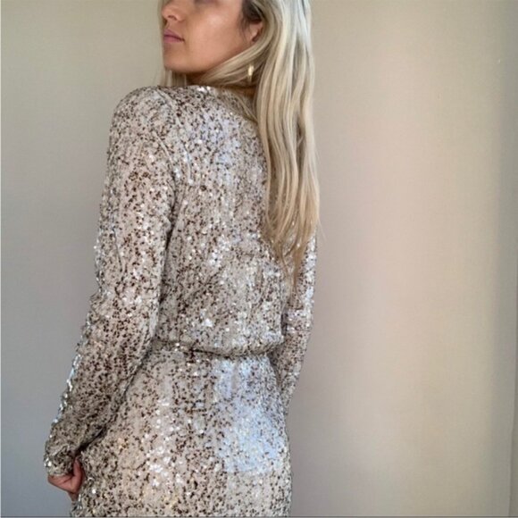 Victoria's Secret Moda Mini Dress Sequins Long sleeve Snake print Y2k 00s XS - Picture 16 of 16